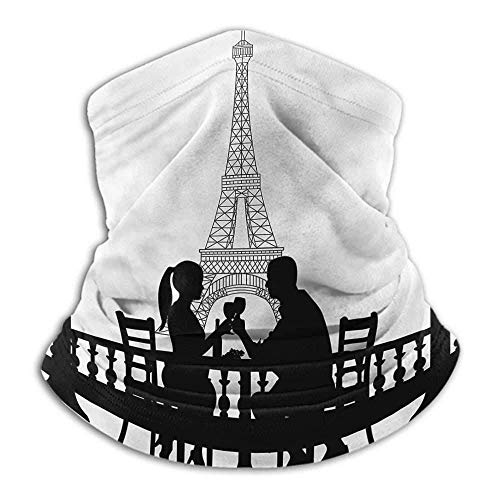 Calentador de Cuello Romántico Personalidad Creativa Personalizada Bufanda Pareja en Cena París