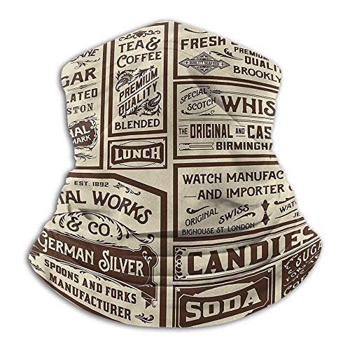 Calentador de Cuello Vintage para Invierno Multifuncional Anuncio Antiguo Retro