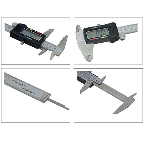Calibre digital de logei® Digital A-12, medidor de profundidad neumático digital Caliper, de acero inoxidable, 0 – 150 mm
