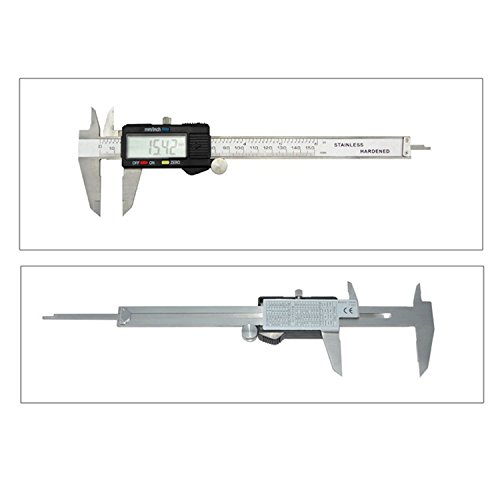 Calibre digital de logei® Digital A-12, medidor de profundidad neumático digital Caliper, de acero inoxidable, 0 – 150 mm