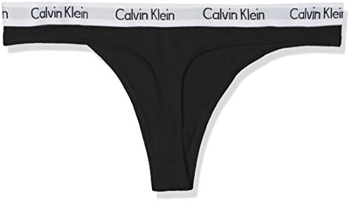 Calvin Klein 000QD3587E Tanga, Negro (Black/White/Black Wzb), Talla única para Mujer
