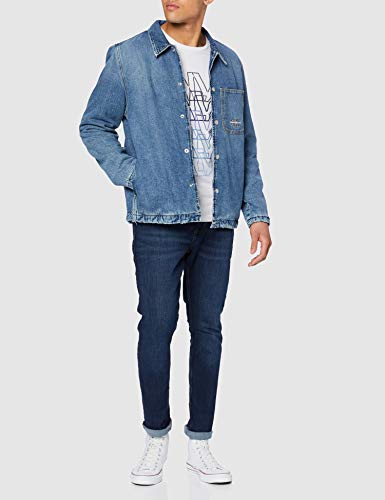 Calvin Klein 1 Pkt Padded Shirt Jacket Chaqueta, Mezclilla, XL para Hombre