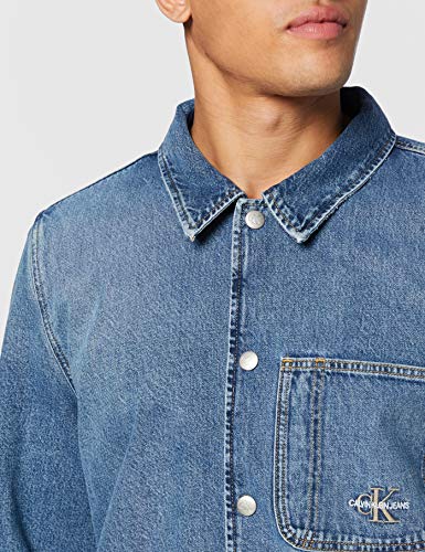 Calvin Klein 1 Pkt Padded Shirt Jacket Chaqueta, Mezclilla, XL para Hombre