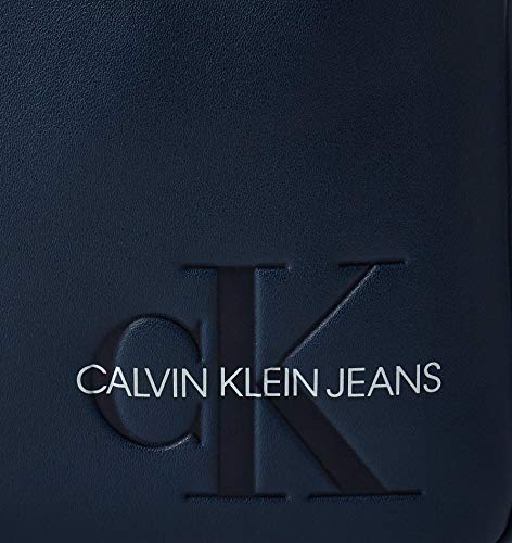 Calvin Klein - Smooth Monogram Micro Flatpack, Organizadores de bolso Hombre, Azul (Washed Blue), 1x1x1 cm (W x H L)