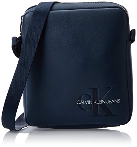Calvin Klein - Smooth Monogram Micro Flatpack, Organizadores de bolso Hombre, Azul (Washed Blue), 1x1x1 cm (W x H L)