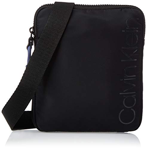Calvin Klein - Trail Mini Flat Crossover, Organizadores de bolso Hombre, Negro (Black), 1x1x1 cm (W x H L)