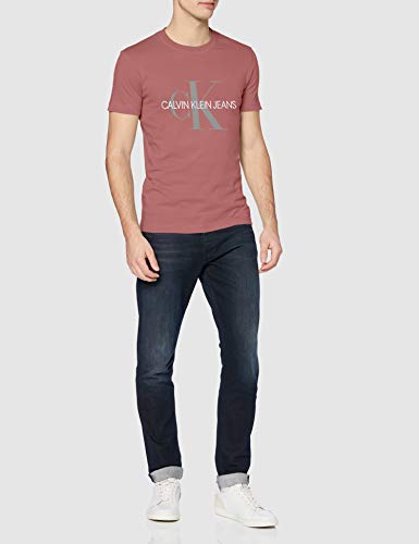 Calvin Klein Vegetable Dye Monogram Slim tee Camiseta, Morado (Brandied Apricot VAZ), X-Large para Hombre