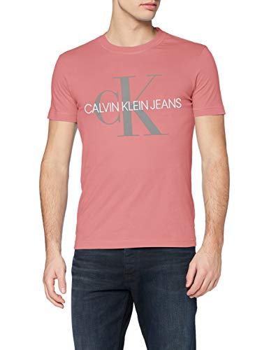 Calvin Klein Vegetable Dye Monogram Slim tee Camiseta, Morado (Brandied Apricot VAZ), X-Large para Hombre