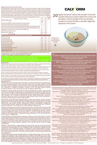 CALYFORM Crema Proteica para Adelgazar Rápido (En Sobres) Crema Proteínas Saciantes para Perder Peso | Preparados Proteína en Polvo Comida Dieta Proteica, Sabor CEREALES, MANZANA Y CANELA 20 Sobres