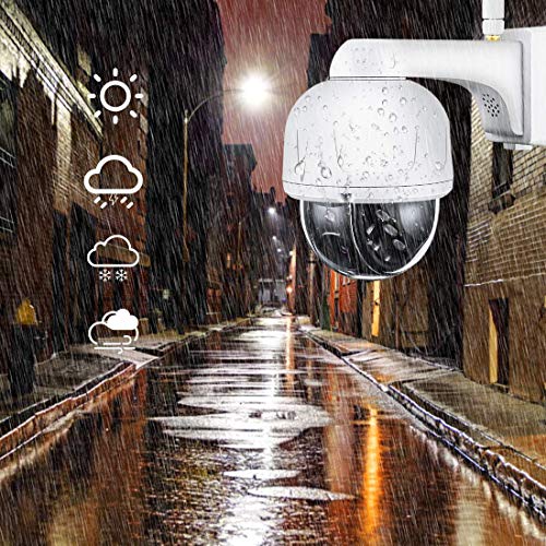 Cámara IP Exterior, Camara IP WiFi 1080p, Cámara PTZ Vigilancia Exterior WiFi Motorizada P/T Visión Nocturna 20M Detección de Movimiento Monitorización Remota vía PC/Smartphone/Tableta