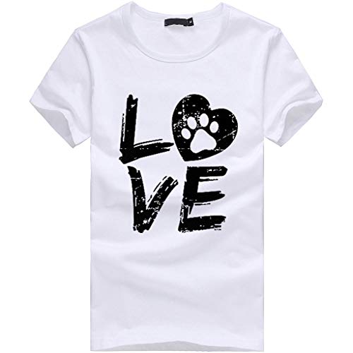 Camiseta de Mujer Manga Corta Corazón Impresión Blusa Camisa Cuello Redondo Promociones Verano Blusa Mujer Top