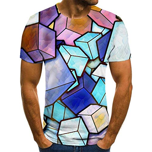 Camiseta Hombre 3D Camiseta Casual Manga Corta O-Cuello Moda Naturaleza Impreso Camiseta Hombre 3D Camiseta Estampada L Txu-973