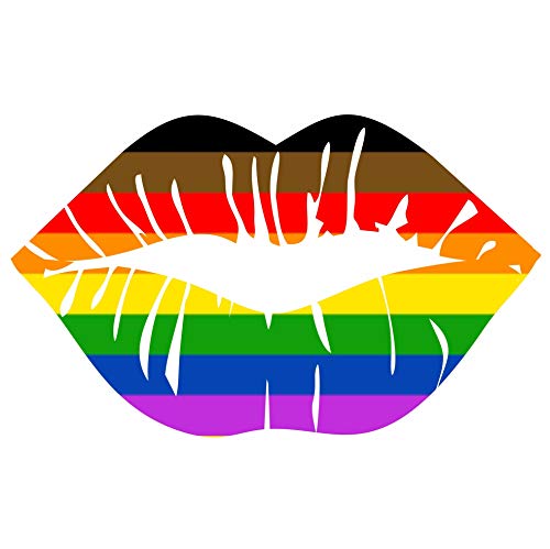 Camiseta para Hombre, diseño de Gay Pride Parade Kiss Labios Boca LGBTQ QIAAP Blanco Blanco S (Pecho 89 cm- 94 cm)