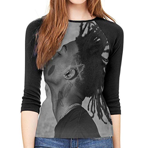 Camisetas de Manga 3/4 para Mujer,Camisa otoño Mujer Playboi Carti Woman'S Raglan 3/4 Sleeved Round Neck Baseball Shirt Casual Novelty Outdoor Tees