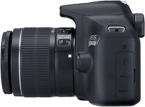Canon EOS 1300D - Cámara réflex de 18 Mp (pantalla de 3", Full HD, 18-55 mm, f/1.5-5.6, NFC, WiFi), color negro - Kit con objetivo EF-S 18-55 mm f/3.5-5.6 IS II (versión importada)