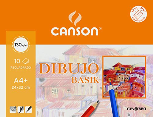 Canson 406346 - Papel para dibujo, 24 x 32 cm, 1 unidad con 10 hojas