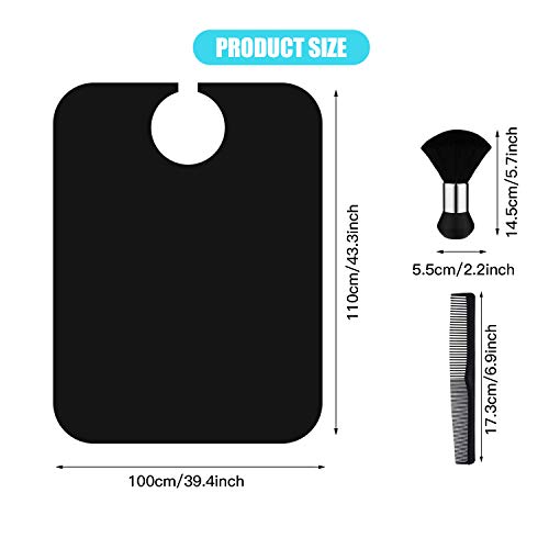 capa peluqueria, capa de peluqueria, capa cortar pelo, capa chal de salón, capas de corte peluqueria para peluquería familiar, cepillo plumero, peine (negro)
