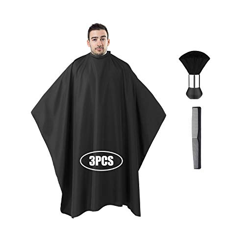 capa peluqueria, capa de peluqueria, capa cortar pelo, capa chal de salón, capas de corte peluqueria para peluquería familiar, cepillo plumero, peine (negro)