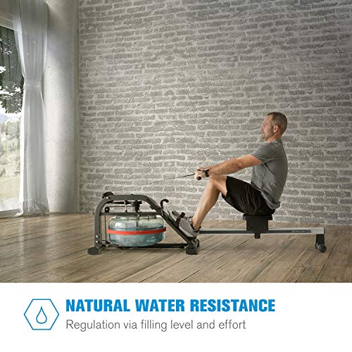 Capital Sports Rowlympic Remoergómetro - Banco de Remo, Pantalla LCD, Riel de Aluminio de 115 cm, Diseño de Almacenamiento Compacto Vertical, Peso soportado 150 kg, Ruedas de Transporte