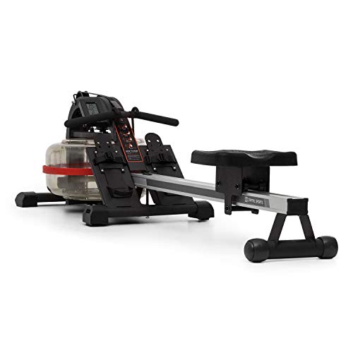 Capital Sports Rowlympic Remoergómetro - Banco de Remo, Pantalla LCD, Riel de Aluminio de 115 cm, Diseño de Almacenamiento Compacto Vertical, Peso soportado 150 kg, Ruedas de Transporte