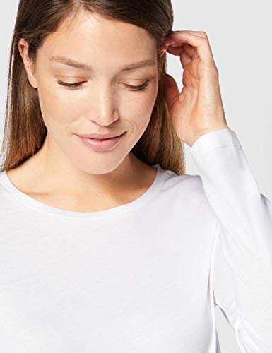 CARE OF by PUMA Camiseta de manga larga de algodón para mujer, Blanco (White), 42, Label: L