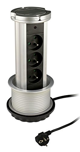 Carrefour 190453 base múltiple Interior 3 salidas AC Negro, Plata - Bases múltiples (Interior, 3 salidas AC, Negro, Plata, 250 V, 16 A, 1 pieza(s))