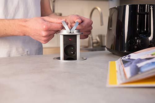 Carrefour 190453 base múltiple Interior 3 salidas AC Negro, Plata - Bases múltiples (Interior, 3 salidas AC, Negro, Plata, 250 V, 16 A, 1 pieza(s))