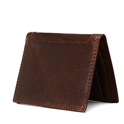 Cartera de cuero para hombre Mini billetera de cuero for hombre con bolsillo for monedas Cartera for tarjeta de crédito comercial Cartera de viaje casual for bolsillo delantero Ideal for hombres, herm