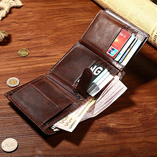 Cartera de cuero para hombre Mini billetera de cuero for hombre con bolsillo for monedas Cartera for tarjeta de crédito comercial Cartera de viaje casual for bolsillo delantero Ideal for hombres, herm