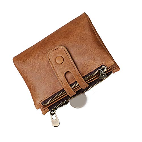 Cartera de Cuero para Hombres 'S' Pincel antirrobo RFID Cartera de Cuero de Primera Capa, Azul