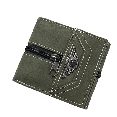 Cartera de pequeña Piel Monedero de Elegante y Moda Verde para Hombre por ESAILQ H