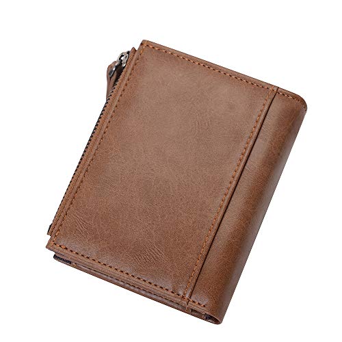 Cartera Hombre con Monedero Pequeño de Cuero Hombre Carteras Monederos Corta con Titular de la Tarjeta de Crédito