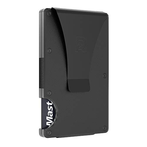 Cartera Tarjetero Minimalista con Protección RFID Incorporada, Bloqueo Garantizado Clonación Chips Digitales, Diseño Práctico, Clip Sujeción Billetes Integrado (Color Negro)