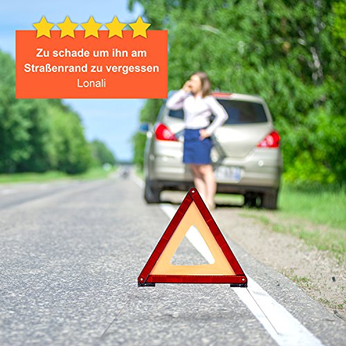 CARTO triángulo reflectante ECE - seguridad en zonas de accidentes o puntos de peligro / para coches / para todo tipo de vehículos a motor