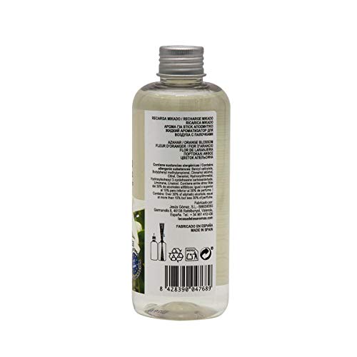 CASA DE LOS AROMAS Mikado REPOSICION Azahar 250 ML. SIN Varillas
