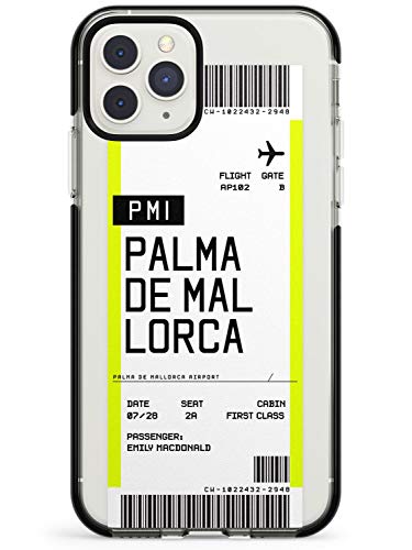 Case Warehouse embarque Personalizada Pass: Palma De Mallorca Black Impact Funda para iPhone 11 Pro TPU Protector Ligero Phone Protectora con Personalizado Viajero