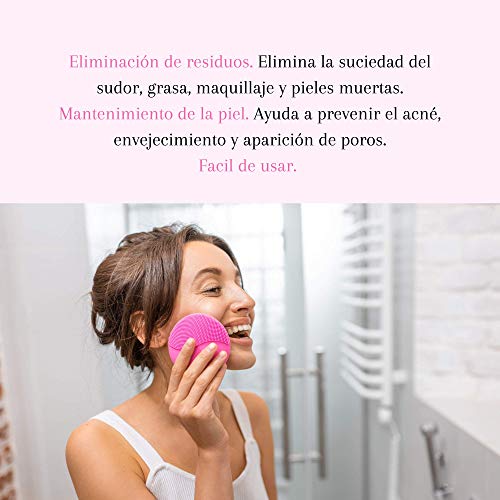 CASHWER Limpiador Facial Masajeador y Rodillo De Jade 100% Natural Cepillo de Limpieza Electrico Silicona Exfoliador Waterproof Cuidado de la piel Antienvejecimiento Recargable Para Regalo