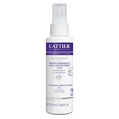 Cattier - Bruma hidratante multiprotectora, cara rosa de Damasco, spray de 100 ml