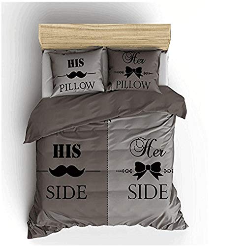 CC.Stars Juego De Funda Nórdica Fundas de Almohada,Juego de Cama Gris, Textiles para el hogar para él y para Ella, Funda nórdica Suave y Funda de Almohada 3 piezas-220 * 240 cm