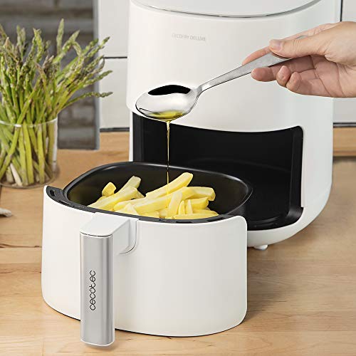 Cecotec Freidora dietética Cecofry Deluxe Rapid Sun. Capacidad 2,5 litros, Cestillo y Rejilla Aptos para lavavajillas, Potencia 1400 W, 8 Modos, Temperatura hasta 200ºC