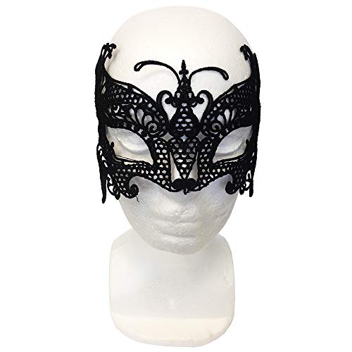 Celebrabox Máscara Seductora de Encaje para Fiestas de Disfraces, Sorprenda de Forma discreta, al Mismo Tiempo Que parezca Estar maquillada de Color Negro (Butterfly)