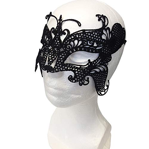 Celebrabox Máscara Seductora de Encaje para Fiestas de Disfraces, Sorprenda de Forma discreta, al Mismo Tiempo Que parezca Estar maquillada de Color Negro (Butterfly)