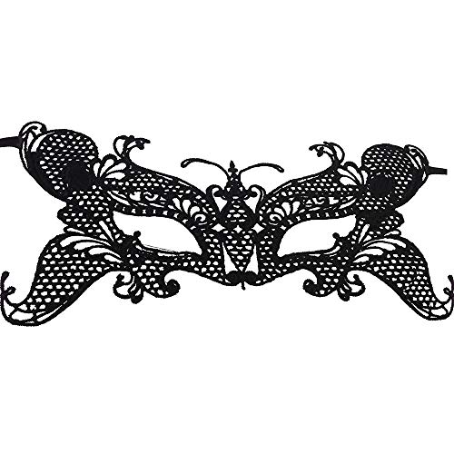 Celebrabox Máscara Seductora de Encaje para Fiestas de Disfraces, Sorprenda de Forma discreta, al Mismo Tiempo Que parezca Estar maquillada de Color Negro (Butterfly)