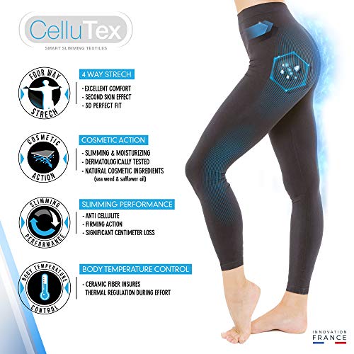 Cellutex Minceur - Mallas de cerámica para Mujer, Mujer, TC140, Negro, Medium