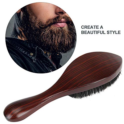 Cepillo De Barba, Cepillo Cerdas Naturales Peine Para Barba Cepillo Para Barba Madera Natural Mango Largo Hombres Afeitado Masculino Cepillo De Limpieza De Cabello Suave