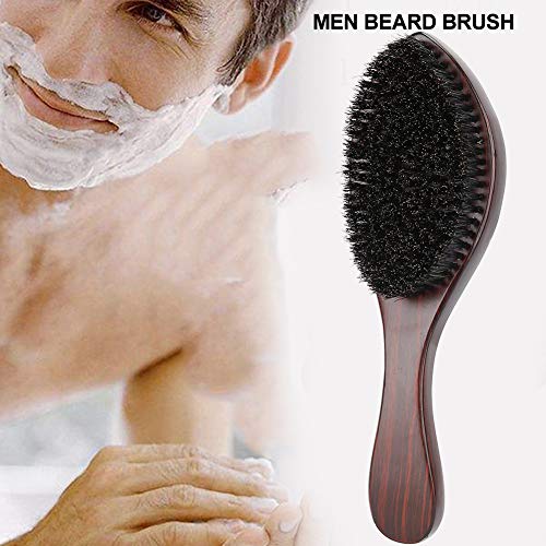 Cepillo De Barba, Cepillo Cerdas Naturales Peine Para Barba Cepillo Para Barba Madera Natural Mango Largo Hombres Afeitado Masculino Cepillo De Limpieza De Cabello Suave