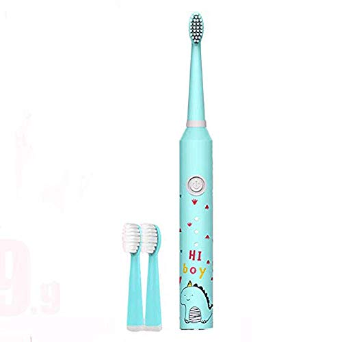 Cepillo de dientes eléctrico recargable para niños ZXT 3-6-12 años de edad, onda de sonido impermeable, super suave, cepillo de dientes automático (color : Azul)