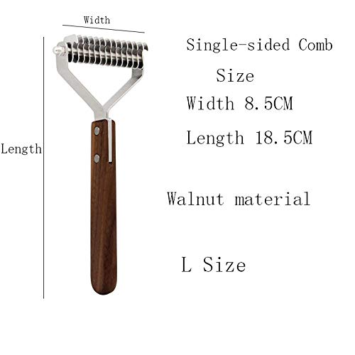 Cepillo de Pelo de Perro Nudo De Doble Cara para Perros Peine Nogal Inoxidable Nudo Abierto Rastrillo Cuchillo Productos De Aseo para Mascotas Peine para Perro 2