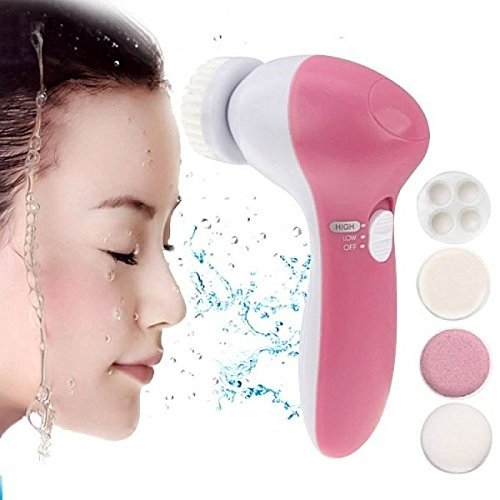 Cepillo Facial 5 in 1 Beauty Massager Limpiador de Cara Giratoria Impermeable Cepillo de Limpieza Masajeadorlos para Remover Lípidos Adicionales, Puntos Negros y Maquillaje