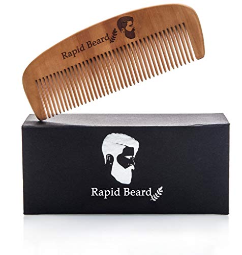Cepillo para Barba Y Peine para Barba kit de cuidado Para Hombre – Set De Peine De Madera Hecho A Mano Y Cepillo Para Barba De Cerdas Naturales De Jabalí Para Barba de Hombre Y diseño de Bigote